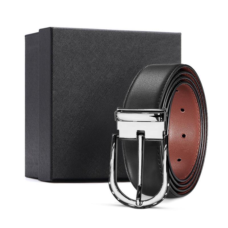 

Genuine leather yellow brown bottom two-layer cowhide automatic buckle belt cowhide genuine leather 120cm