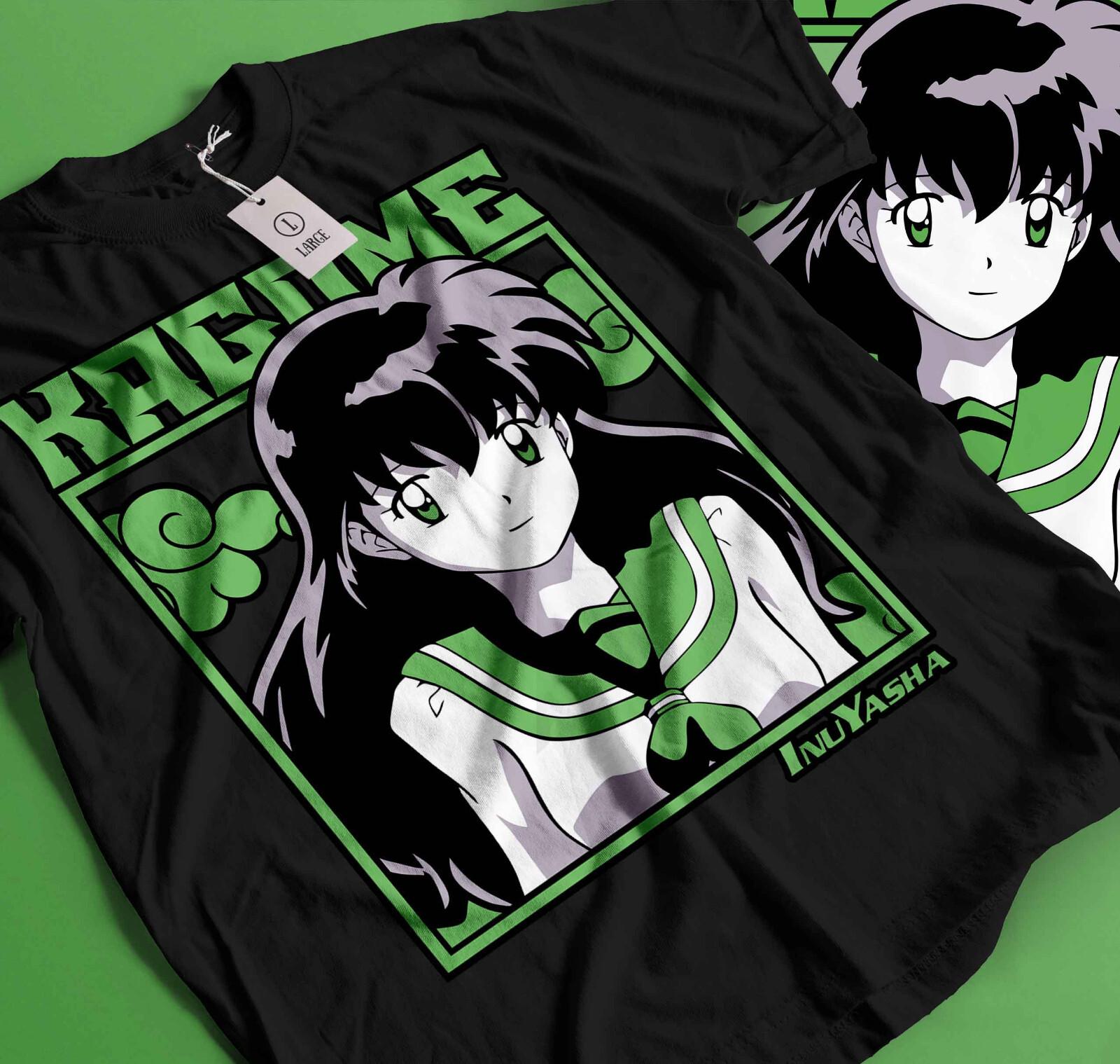 Inuyasha T-Shirt Mens Womens Tees Top Kagome Higurashi Sesshomaru Red Moon Inu Yasha Anime Shirt 296 S