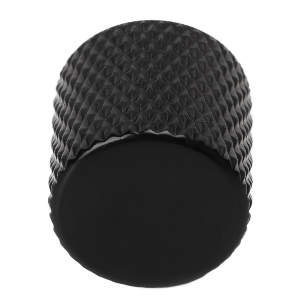 4PCS Metal Flat Top Knurled Knob Black/Silver Replacement Knob For Electric Guitar Control Knob