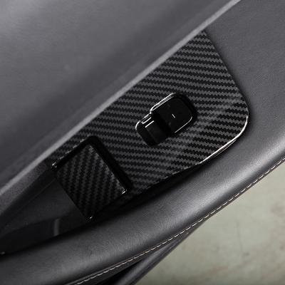Für Tesla Modell 3 Y Fensterheber Schalter Tasten Dekorative Abdeckung Trim Aufkleber Fall Carbon Fiber ABS Auto Dekoration Links