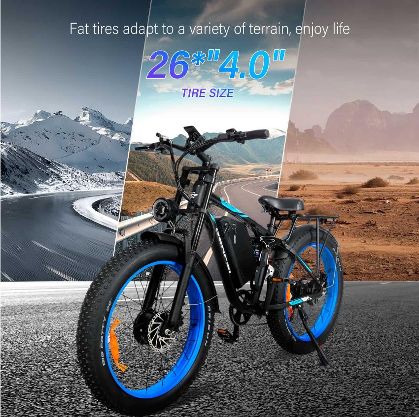 Nové E-kolo Horské elektrické kolo DP2603 3000W Duální motor 52V32AH Baterie Městské dojíždění Elektrické kolo 26 Palců Hydraulická brzda E-kolo Dospělý