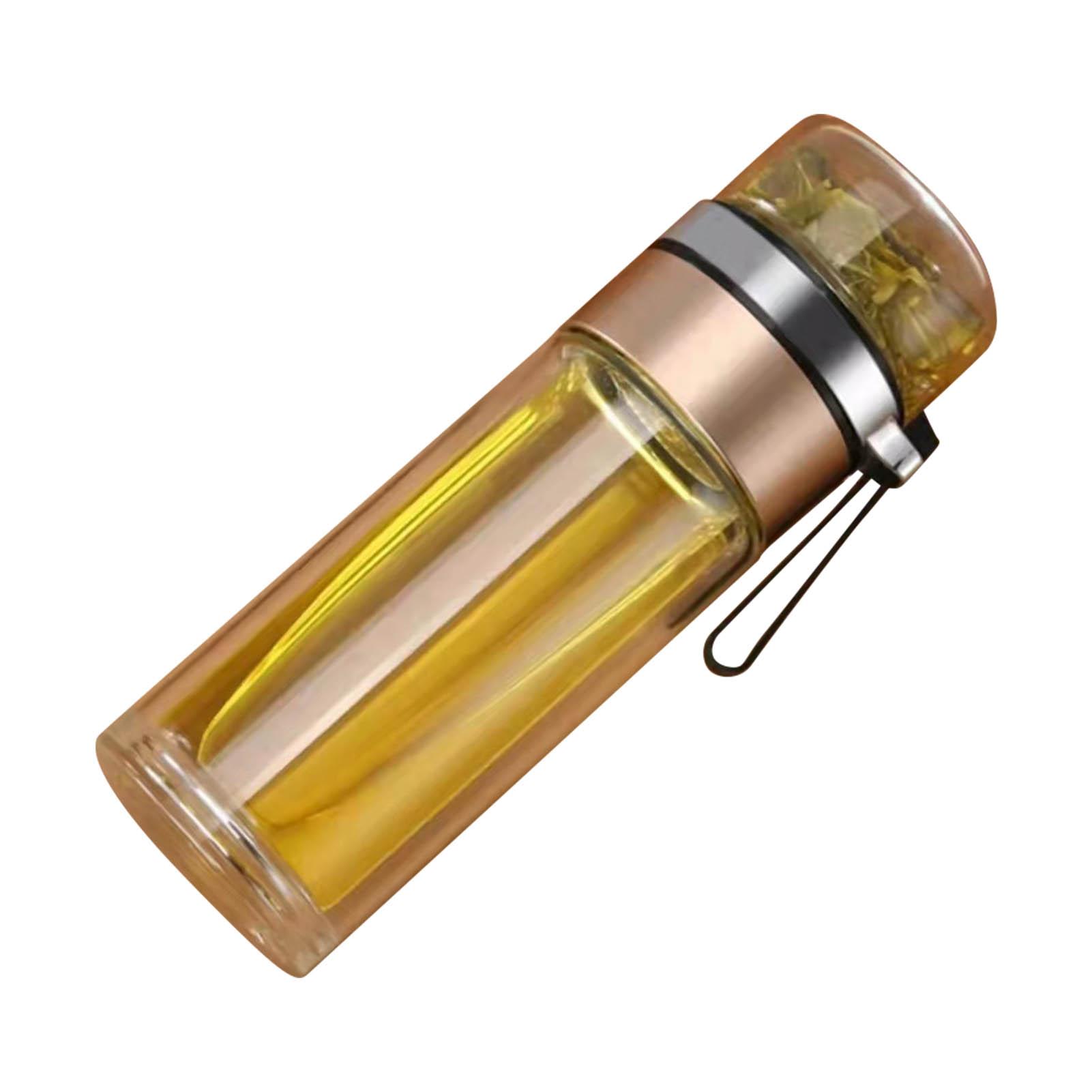 Стеклянная прозрачная бутылка для чая, портативная бутылка для воды для чая, бутылка для разделения чая и воды, синяя Gold