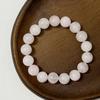 Pink Crystal Bracelet for Women 8mm Round Beads Beaded Bracelets 10mm Semi-Precious Gemstone Bangle Jewelry Gifts