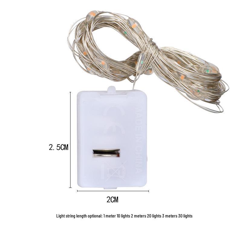 Colored Flower LED String Lights with Copper Wire – Button Battery Powered, Perfect for Christmas Tree Decoration & Atmospheric Lighting