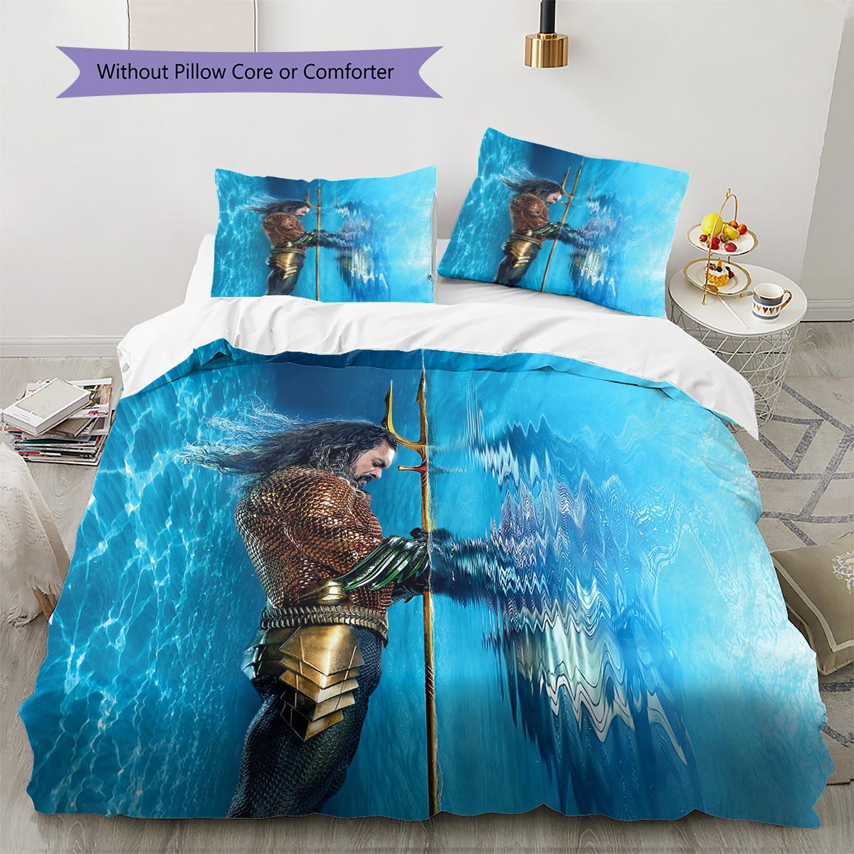 

Neptune Bedding Set, 1 Duvet Cover & 2 Pillowcases, Suitable for Home Bedroom, Perfect Gift for DC Fans 135x200cm