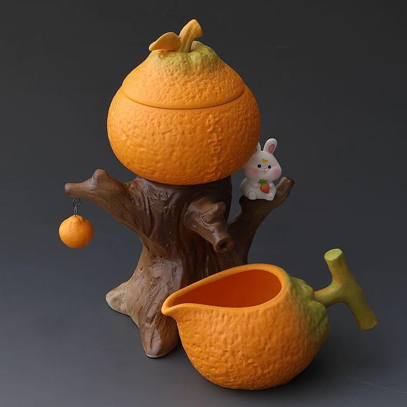 Qianyu Creative Orange Ceramic Automatic Kung Fu Tea Set