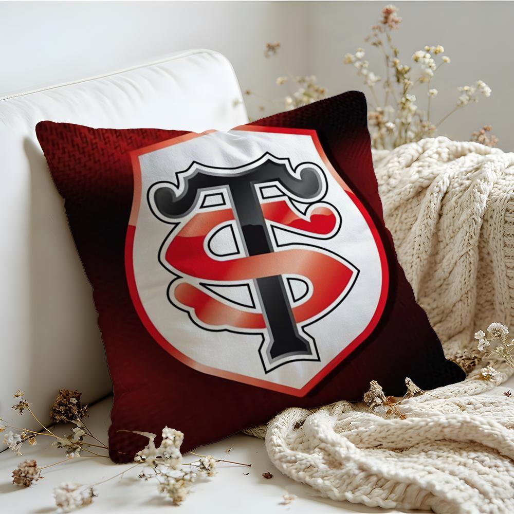 Cushion Cover The Stade Toulousain Square  Linen  SkinFriendly Soft Decorative Case for Sofa Home Decor Pillow cover