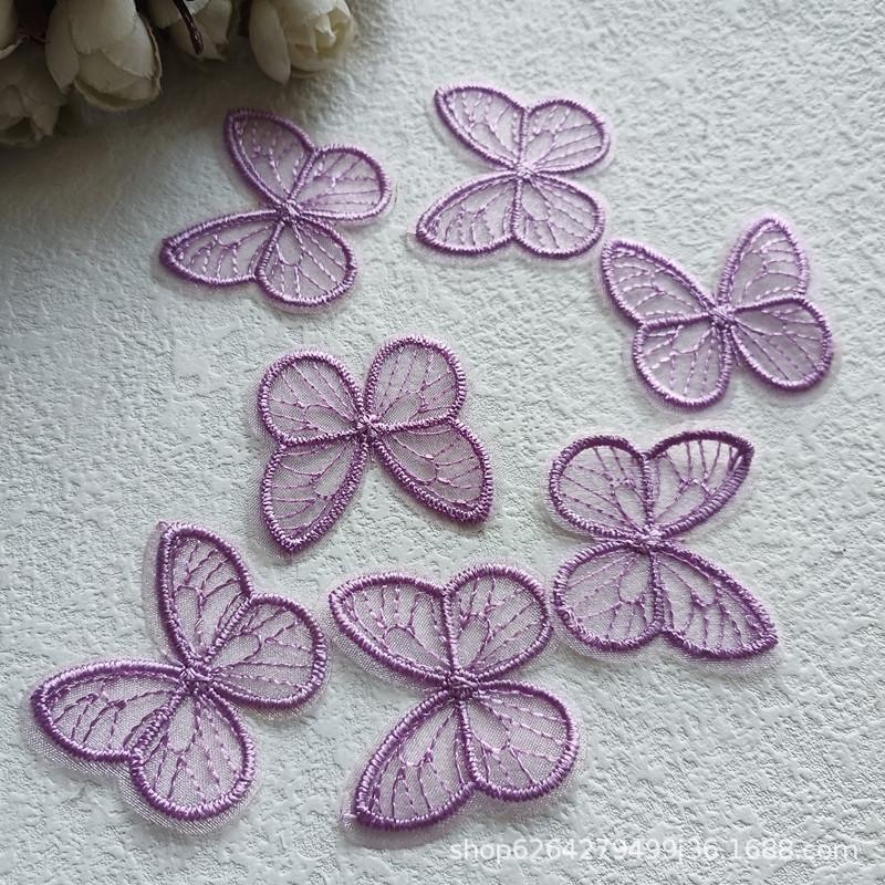 4cm Embroidered Butterfly Organza Hair Clip DIY Accessory