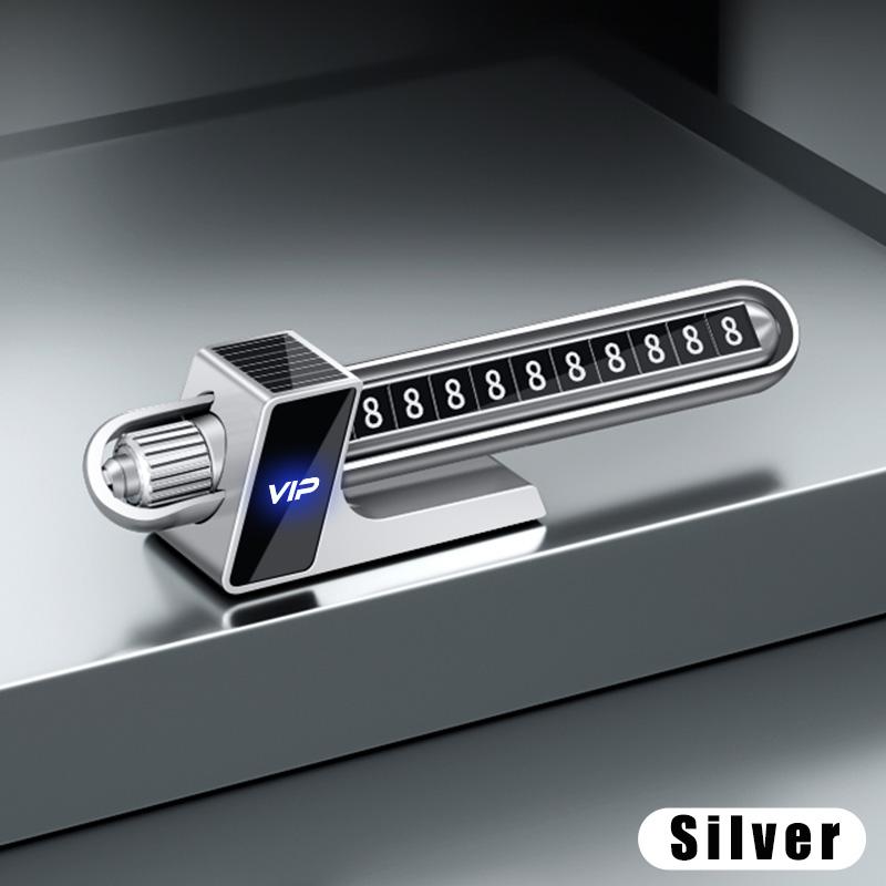 Temporary Parking Card Magnetic Car Phone Number Plate Solar Energy Car Accessories with LED Light Parking Phone Number Plate