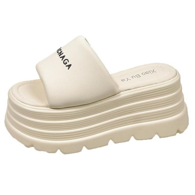 Shining Bright Rhinestones Thick Sole Designer Brand Women Slippers Flat Shoes Open Toe Fashion Sexy Outdoor Ladies Shoes 8CM