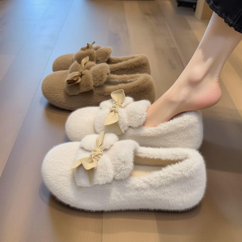 Neue Damen Herbst-Winter Trendige Mehrzweck Flache Fleece Baumwollschuhe