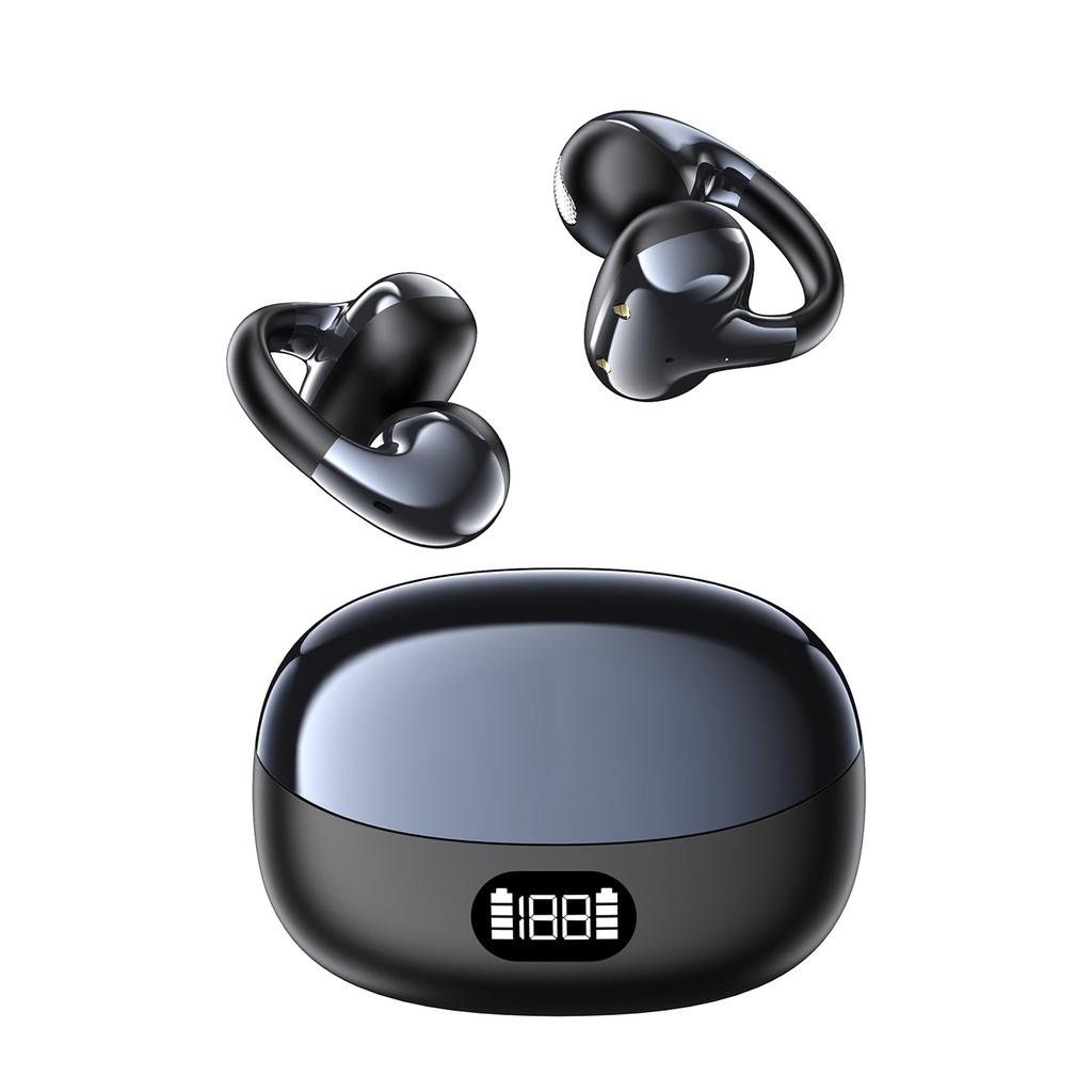 Ear Clip Open Earbuds Bluetooth 6.0 Earphones, Power Display Long Battery Life Headphones Wireless Headset for Music Playing