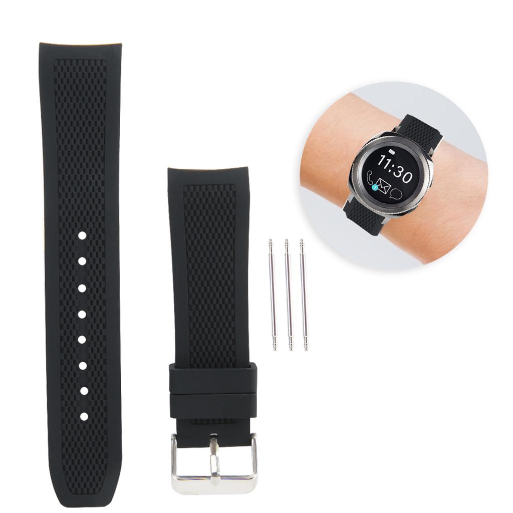 24mm Watch Band Silicone Pin Buckle Waterproof Sweat Proof Watch Strap