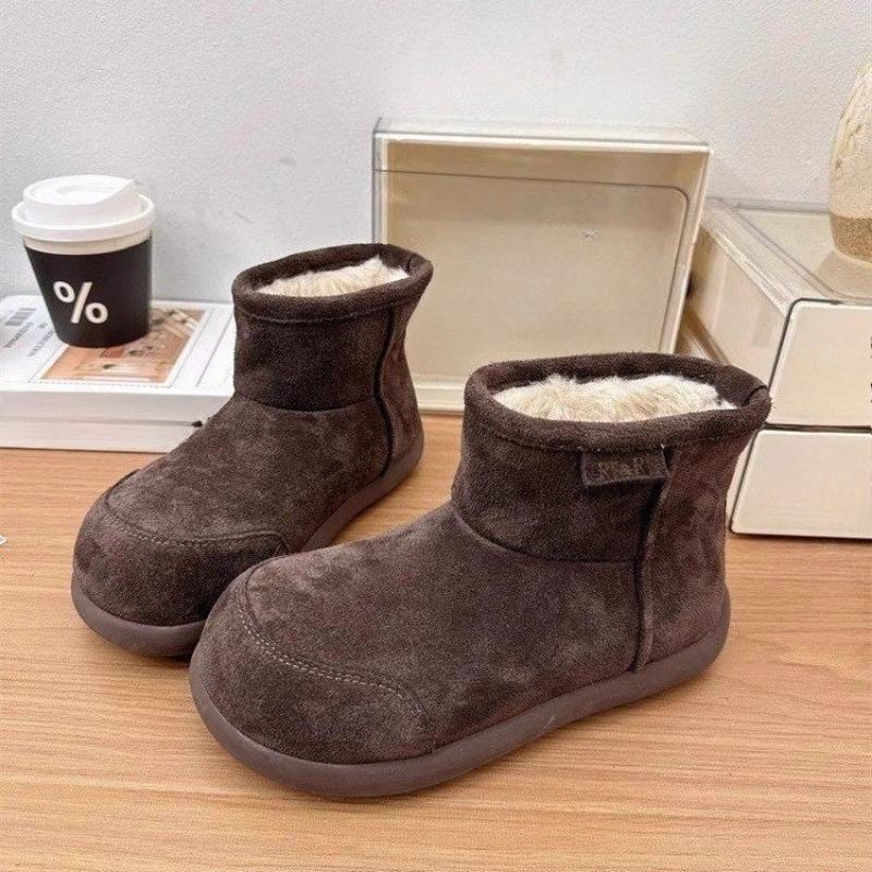 

Новая обувь универсальна, включает в себя высокие сапоги до середины икры, женские плоские повседневные флисовые ретро хлопковые сапоги. 39 кофейный