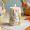 Stampo Candela di Pasqua Silicone Goffrato Coniglio Motivo Floreale Stampo Cilindrico per Realizzare Candele Forniture per Feste di Pasqua