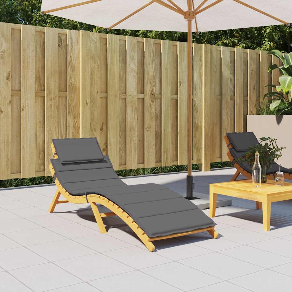 Sun Lounger Cushion Anthracite 186 x 58 x 4 cm Oxford Fabric