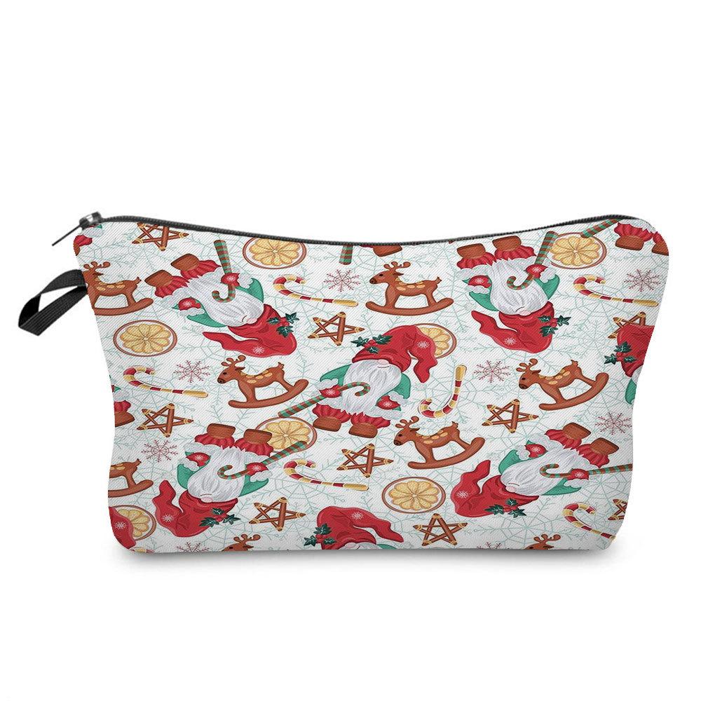 Women Snowman Print Cosmetic Bag Toiletries Organize Travel Storage Case 6766