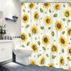 Vibrant Floral & Animal Printed Polyester Bathtub Curtain - Charming Bathroom Decorative Curtain, Country Style Shower Curtain