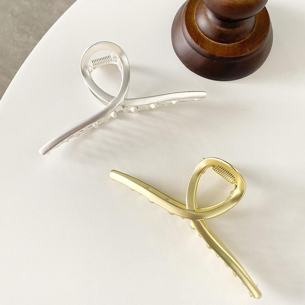 12cm metal cross hair clip gold