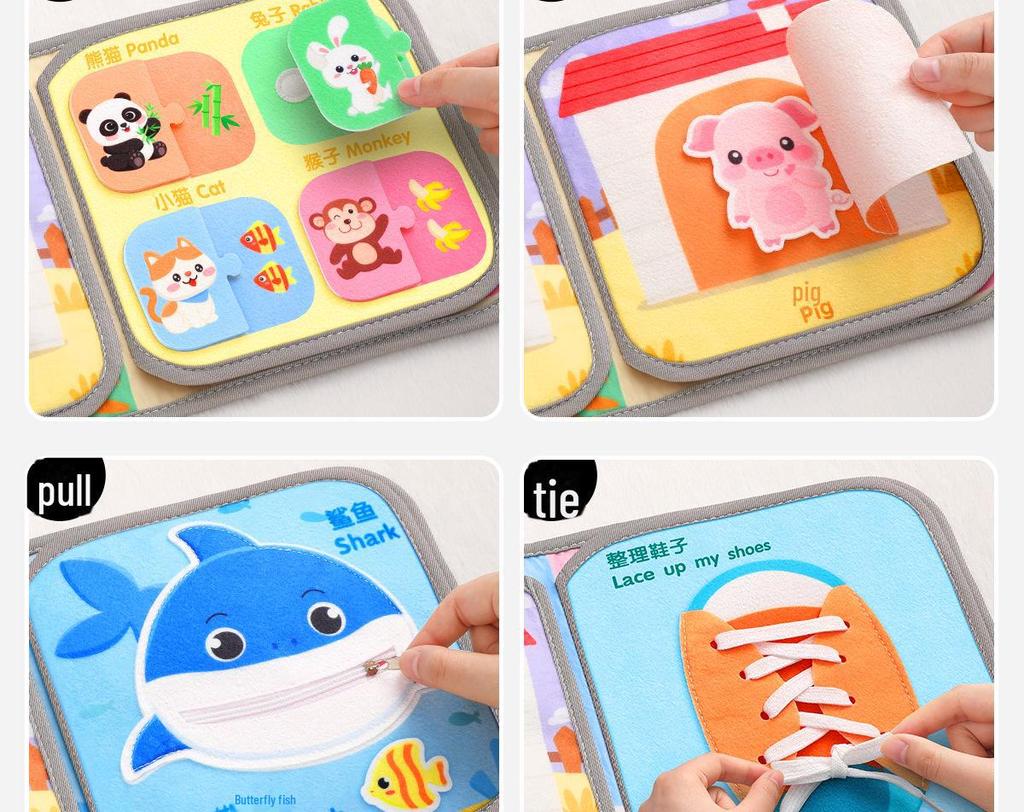 Tear-Resistant Baby Cloth Book: Chewable & Durable for Infants 0-3 Years, Early Learning Quiet Book.