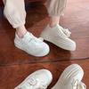 Cowhide version~ leather little white shoes women's spring versatile muffin thick sole heightening shoes casual sports board shoes retro