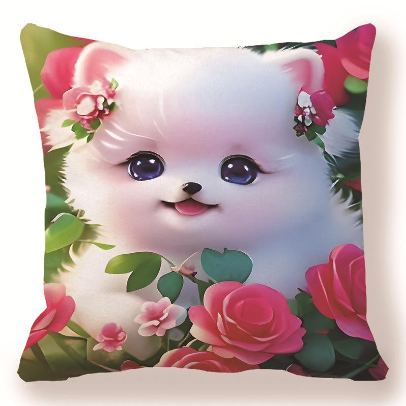 

Декоративная наволочка с принтом «Пара кошек» для спальни, гостиной, квадратная подушка, наволочка 45x45cm