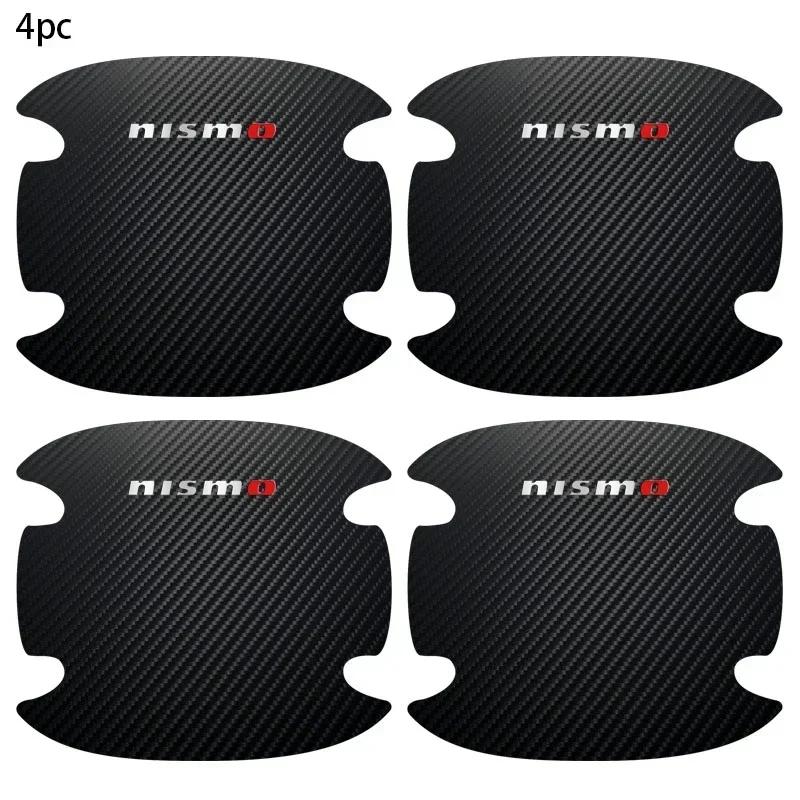 4PCS Car Door Bowl Scratch Protective Sticker For Nissan Nismo Logo Tiida Teana Qashqai Juke X trail Note Almera Skyline Styling