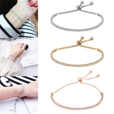 Crystal Bracelet Light Luxury Micro-set Zircon Bracelet Women's Simple Adjustable Hand Jewelry Fashion Bracelet