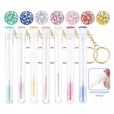 Eyelash Mascara Wands Empty Tube With Keychain Lash Spoolies Plastic Case Brush Holder