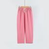 Summer New Hibiscus Silk Women's Cropped Pants with High Waist and Loose Drawstring Made of Silk with Ice Sensation and Pressure Wrinkles
