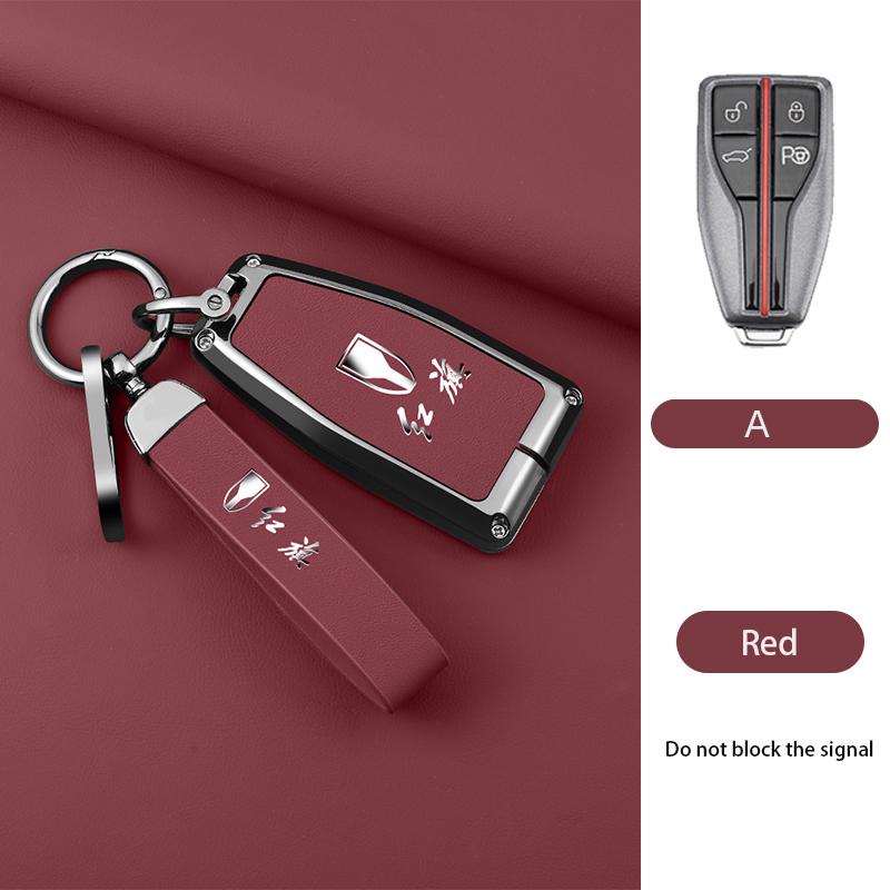 Zinc Alloy Car Key Cover Case Shell Holder Protector for Hongqi HS5 HS7 HS E HS9 Logo Keychain Bag Set Interior Accessories