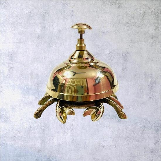 

Brass Crab Table Bell Decorative Reception Counter Bell Coastal Office Desk Accent