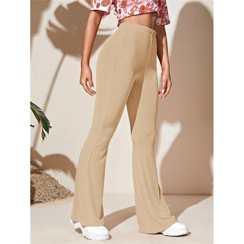 European & American Women's Casual Knitted Flared High Waist Yoga Pants