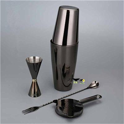 Cocktail Shaker Bar Set Shaker Barware Set - 4 Pieces Bartender Kit Include Shaker, Jigger,Strainer & Spoon Barware