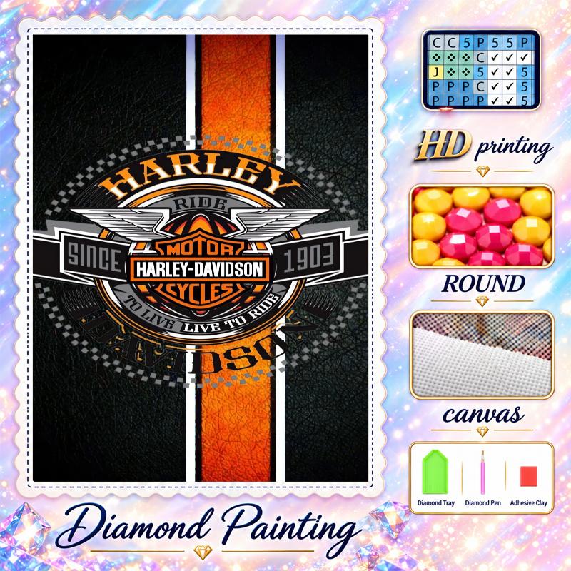 Harley-Davidson Diamond Painting Kit 5D Full Drill DIY Diamond Mosaic Wall Art Home Decor