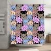 Adorable Cat Pattern Shower Curtain 3D Printed Polyester Fabric Customizable Designs For Bathrooms High-Quality Decorative Item