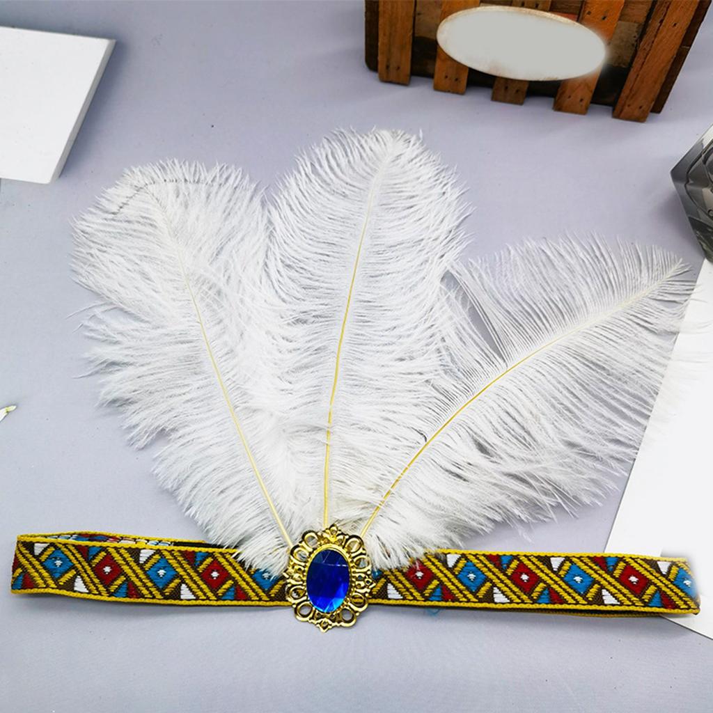 Feather Headbands Cosplay Handmade Hair Accessories for Women Masquerade Headpiece Mardi Gras Art Decors