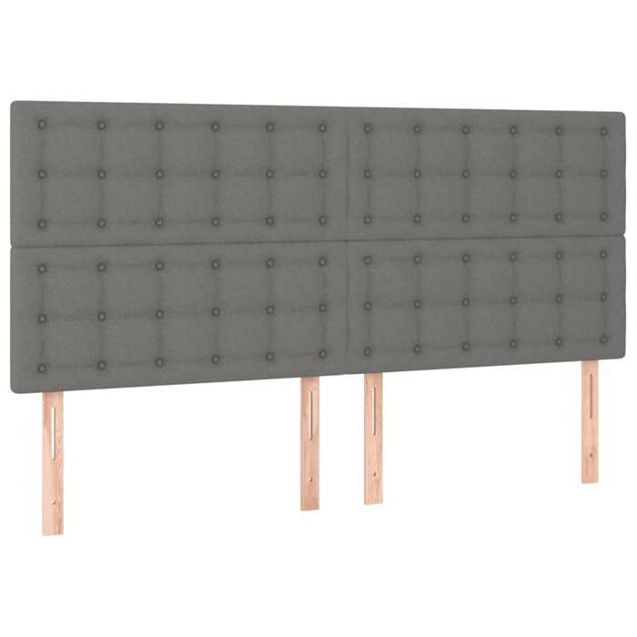 VidaXL Cadre de lit avec tête de lit Gris foncé 160 x 200 cm Tissu3125390