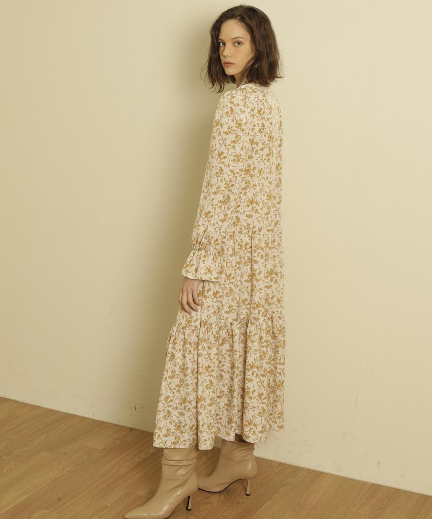 Tina Blossom Wind Beige Dress