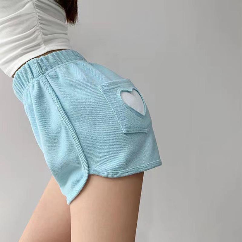 Love Sports Shorts Women's Summer High Waist Loose Wide Leg Casual Hot Pants