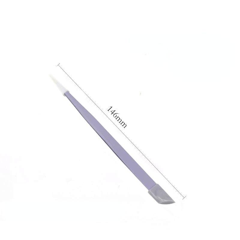 1PC Acero Inoxidable Silicona Estampado Palito Presionando Pinzas de Cabeza Recta Recogedor de Pegatinas de Pedrería 2 Cabezas Herramientas para Arte de Uñas