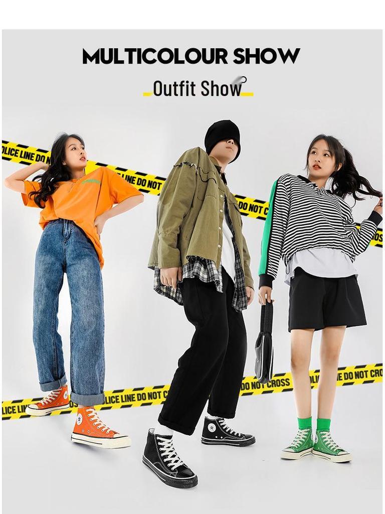 1970s Retro Canvas High-Top Shoes - Unisex, Versatile, Classic for Women and Men Spring 2025