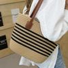 Fonott táska Nagy kapacitású tengerparti ingázó fűfonott táska, Strandolós táska, Retro egyvállas tote táska