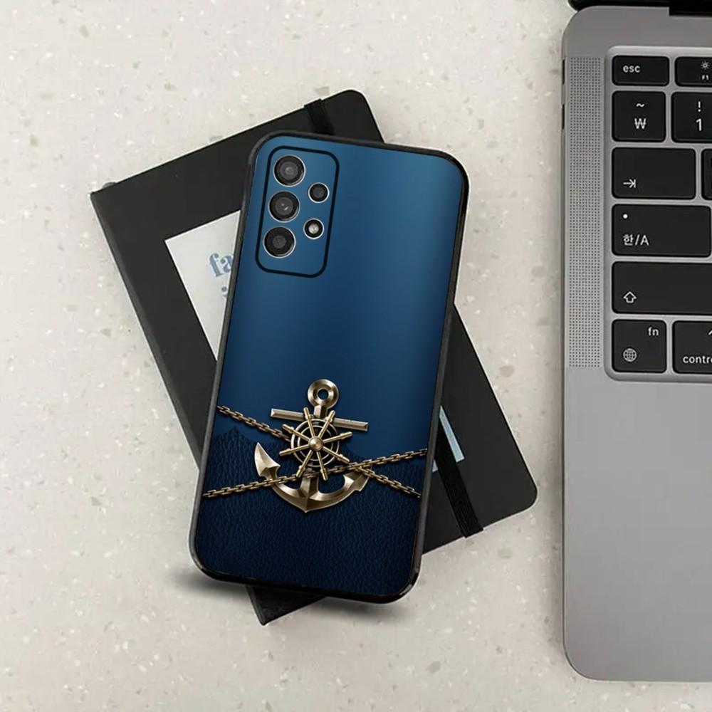 Anchor Sailing Phone Case For Samsung S24,S21,S22,S23,S30,Ultra,S20,Plus,Fe,Lite,Note,10,9,5G Black Soft Cover
