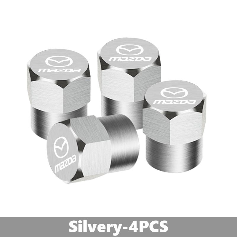 For Mazda 4Pcs/Set Car Wheel Tire Valve Caps Metal Stem Cover 6 3 5 2 CX5 CX7 323 CX9 MX3 Demio Axela Atenza