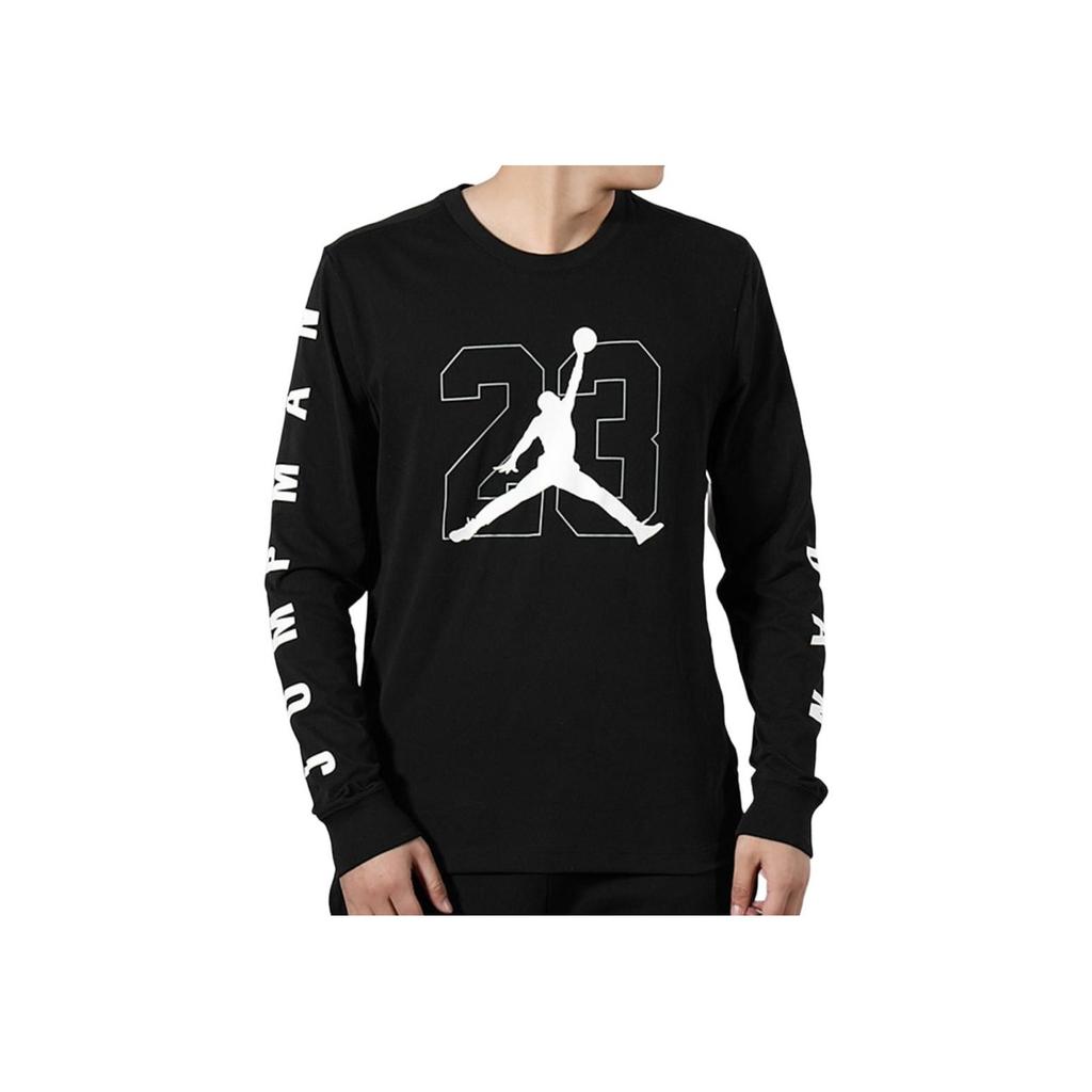 Jordan Digital Pattern Printed Knit Long Sleeve Basketball Shirt Men Tops Black AQ3702-010