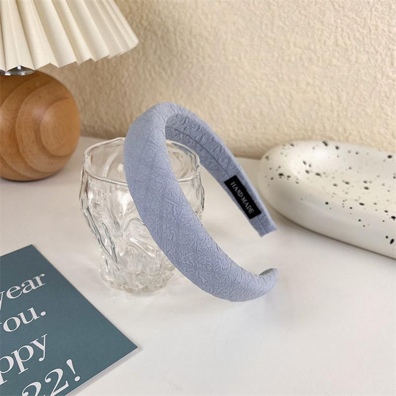Fashion Wide Hair Bands for Women Bezel Headdress Solid Blue Knitted Braid Headband Girl Hairband Hair Hoop Hair Accessories New