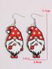 Festive Wooden Gnome Santa Earrings
