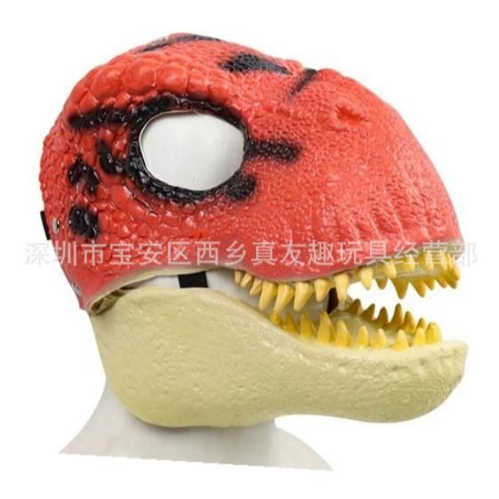 Dinosaur Mask with Movable Mouth, Jurassic Tyrannosaurus Rex Dinosaur Mask with Movable Mouth for Chewing, Triceratops Headgear, Velociraptor
