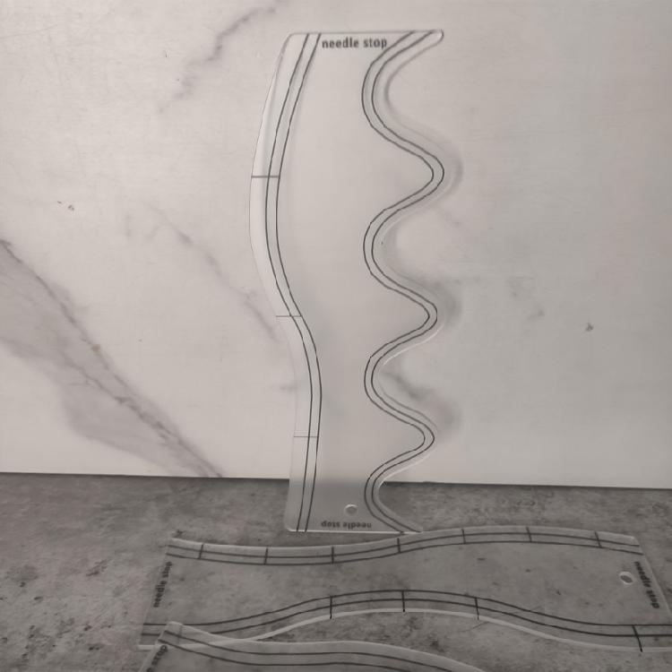 5 Pcs Quilting Ruler Quilting Templates Clear Wave Ruler Sewing Ruler for Patchwork Crafting Splicing